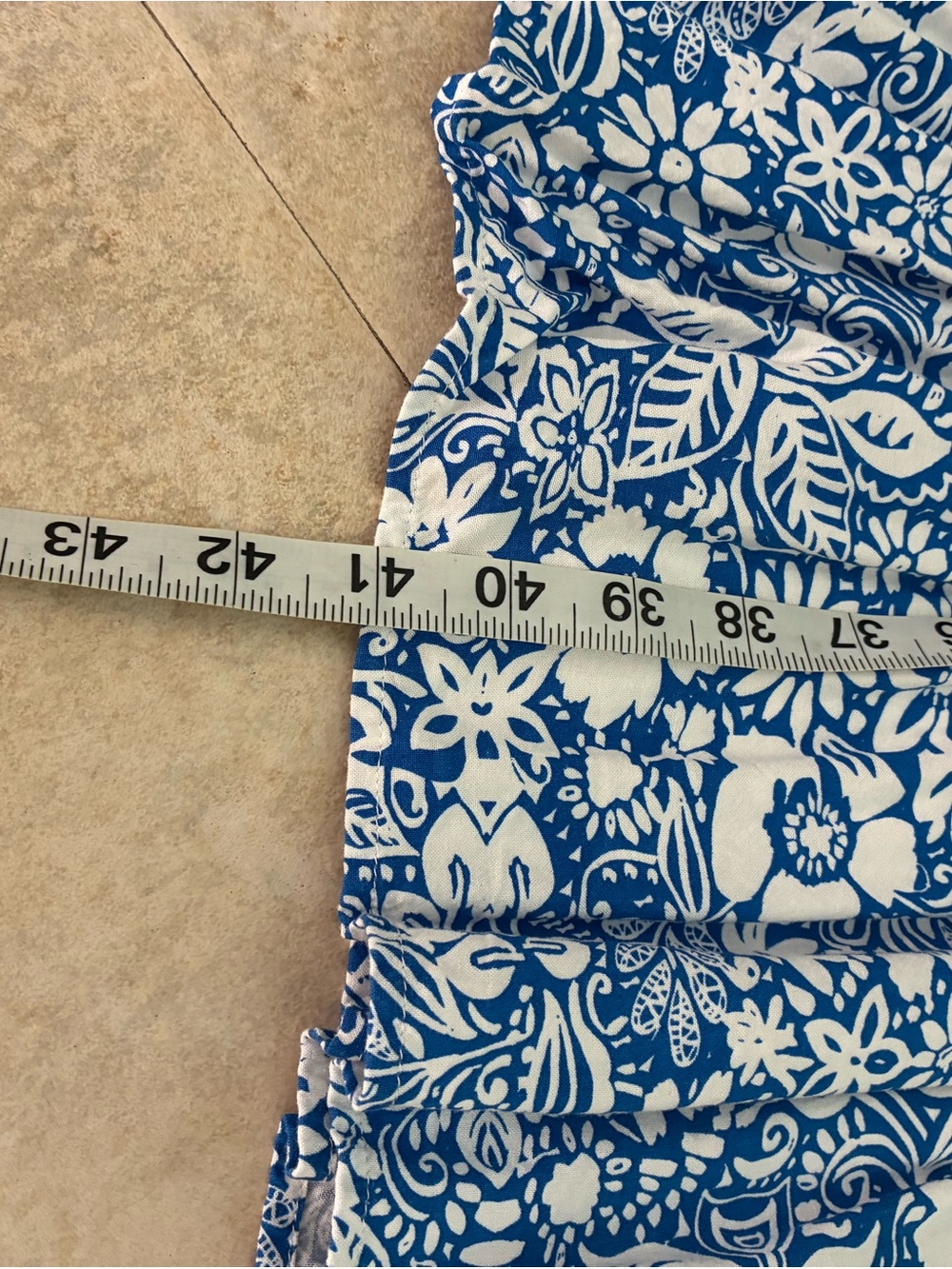 Jessica Simpson Blue and White Floral Strapless Maxi /Midi Dress - Picture 5 of 7